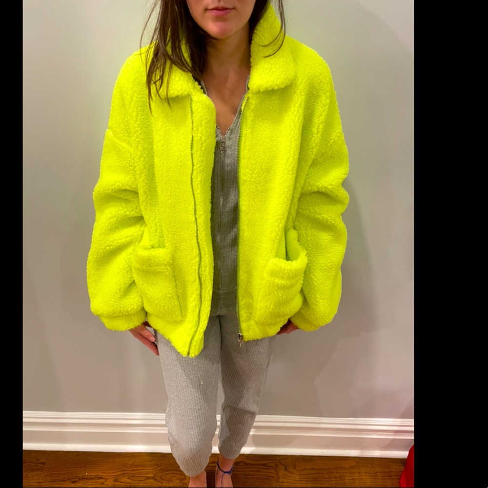 Teddy Bear jacket-lime NWOT